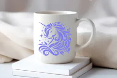 Elegant Unicorn Silhouette SVG | Fantasy Floral Sparkle Product Image 4