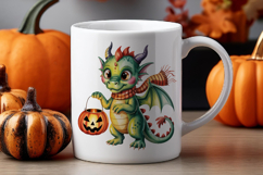 Halloween Dragon Sublimation PNG | Cute Baby Dragon Clipart Product Image 2