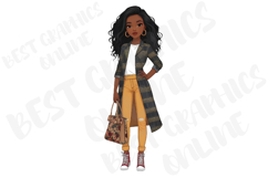 Beautiful Fashionable Black Girl Clipart, College Girl image Product Image 4