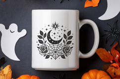 Gothic Moon with Roses SVG and PNG Clipart Product Image 2