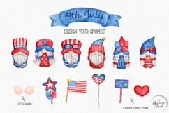 4th of July Gnome Clipart, Patriotic PNG Product Image 4