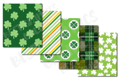 St Patrick's Day Digital Papers, Saint Patrick Shamrock Set Product Image 4