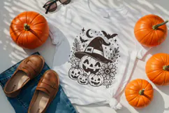 Kawaii Halloween Pumpkin in Witch Hat SVG and PNG Clipart Product Image 3