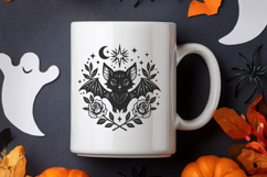 Gothic Bat with Roses SVG and PNG Clipart Product Image 2