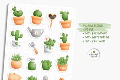 Cactus Stickers, Planner Stickers, Printable Planner Sticker Product Image 2