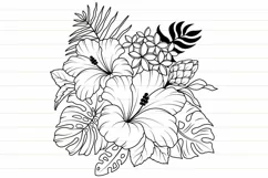 Tropical Flower Svg Hibiscus and Tropical Leaves Svg Product Image 8