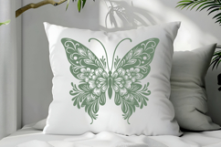 Butterfly Silhouette SVG Cut File. Floral Butterfly PNG. Product Image 3