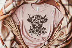 Highland Cow with Sunflowers SVG | Cute Farm Animal PNG File Product Image 4