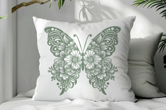 Butterfly Silhouette SVG Cut File. Flower Butterfly PNG. Product Image 2