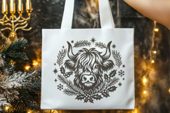 Christmas Highland Cow SVG | Festive Winter Buffalo Design Product Image 2