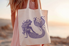 Mermaid Silhouette SVG Cut File| Fantasy Sea Girl PNG. Product Image 2