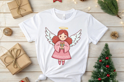 Christmas Angel Tree Unicorn Snow Globe PNG Sublimation Product Image 2