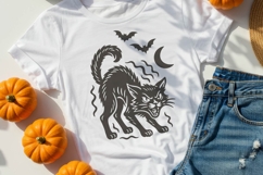 Vintage Halloween Cat SVG | Retro Scary Black Cat PNG Product Image 2