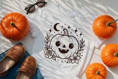 Kawaii Pumpkin SVG Cut File| Cute Halloween PNG Clipart Product Image 3