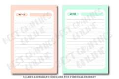 Pastel Colors Printable Notebook, Paper Writing paper Bundle Product Image 4