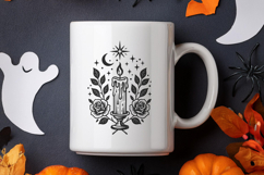 Gothic Candle with Roses SVG and PNG Clipart Product Image 2