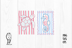 Floral Ocean Creatures hand drawn Product Image 1