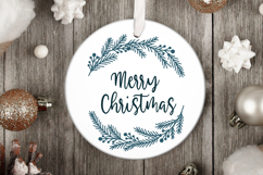 Christmas Wreath SVG | Pine Branch and Berry Frame Cut File Product Image 3