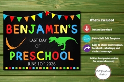Dinosaur Last Day of School Poster or Sign Preschool Canva Product Image 3