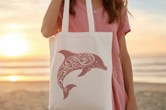 Dolphin Silhouette SVG Cut File. Floral Dolphin PNG Clipart. Product Image 3