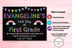 Rainbow Last Day of School Chalkboard Poster or Sign - Canva Product Image 3