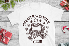 Sweater Weather Club SVG | Marshmallow Mug Winter Line Art Product Image 2