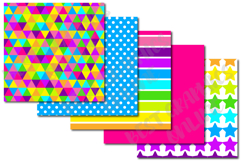 Bright Neon Colors Digital Papers Set, Polks Dots Background Product Image 4