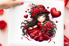 Valentines gnome clipart, Valentines clipart, Gnome valentin Product Image 3