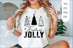 Feelin' Jolly SVG PNG Design, Christmas SVG Design Product Image 1