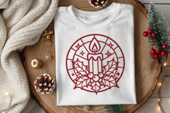 Christmas Candle Holly SVG, Holiday Ornament Stained Glass Product Image 3