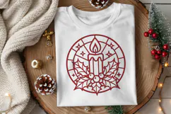Christmas Candle Holly SVG, Holiday Ornament Stained Glass Product Image 3