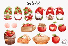 Apple Gnome clipart, gnome clipart, summer gnome clipart Product Image 3