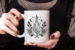 Skeleton Hand Candle SVG Cut File | Halloween PNG Clipart Product Image 2