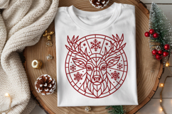 Geometric Deer Snowflake SVG, Christmas Ornament PNG File Product Image 3