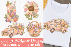 Summer Patchwork | 4 PNG Sublimation Designs Product Image 2