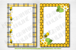 Bees Printable Notebook Pages, Bee Writting Note Paper Set Product Image 4