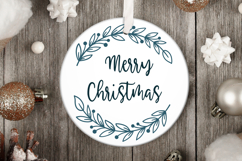 Christmas Wreath with Leaves and Berries SVG | Holiday Frame Product Image 2