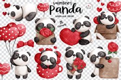Valentine&#039;s panda, panda clipart, love clipart Product Image 4