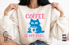 Cat Coffee is My Fuel Hand-Drawn svg png Product Image 3