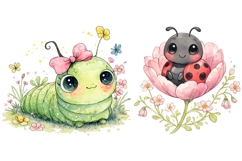 12 Spring Bugs Clipart Bundle, Watercolor Insects PNG Product Image 7