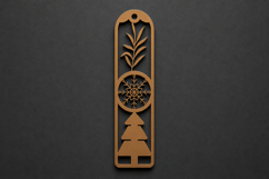 Minimalist Snowflake Pine Wooden Bookmark for Winter Product Image 1