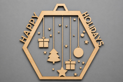 Happy Holidays Wooden Christmas Ornament Product Image 1