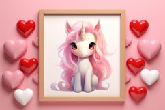 Cute Baby Unicorn Clipart, Valentines Day Couplet Product Image 3