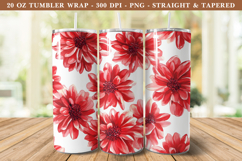 Watercolor Dahlia Flower Tumbler Wrap | 20 oz tumbler wrap Product Image 1
