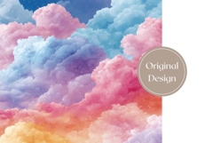 Glitter Clouds Tumbler Wrap, Glitter Sky Tumbler Template Product Image 3