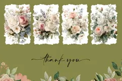 Floral Towel Designs, Watercolor White Roses Towel Kitchen Product Image 3