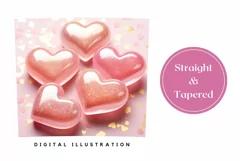 Glitter Love Hearts Tumbler Template, Valentine's Day PNG Product Image 3