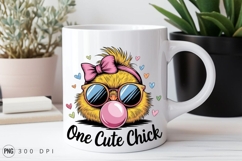 Cute Chick With Sunglasses And Bubblegum PNG Product Image 2