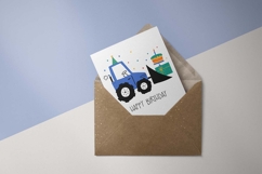 Car Tractor | Happy Birthday Card | EPS SVG PNG JPG AI Product Image 3