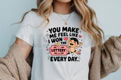 Cute Kawaii Cartoon Love You Make Me Feel Like Lottery Product Image 3